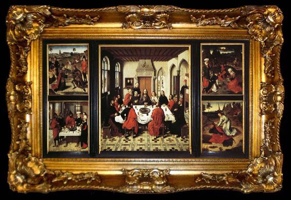framed  Dieric Bouts Last Supper Triptych, ta009-2